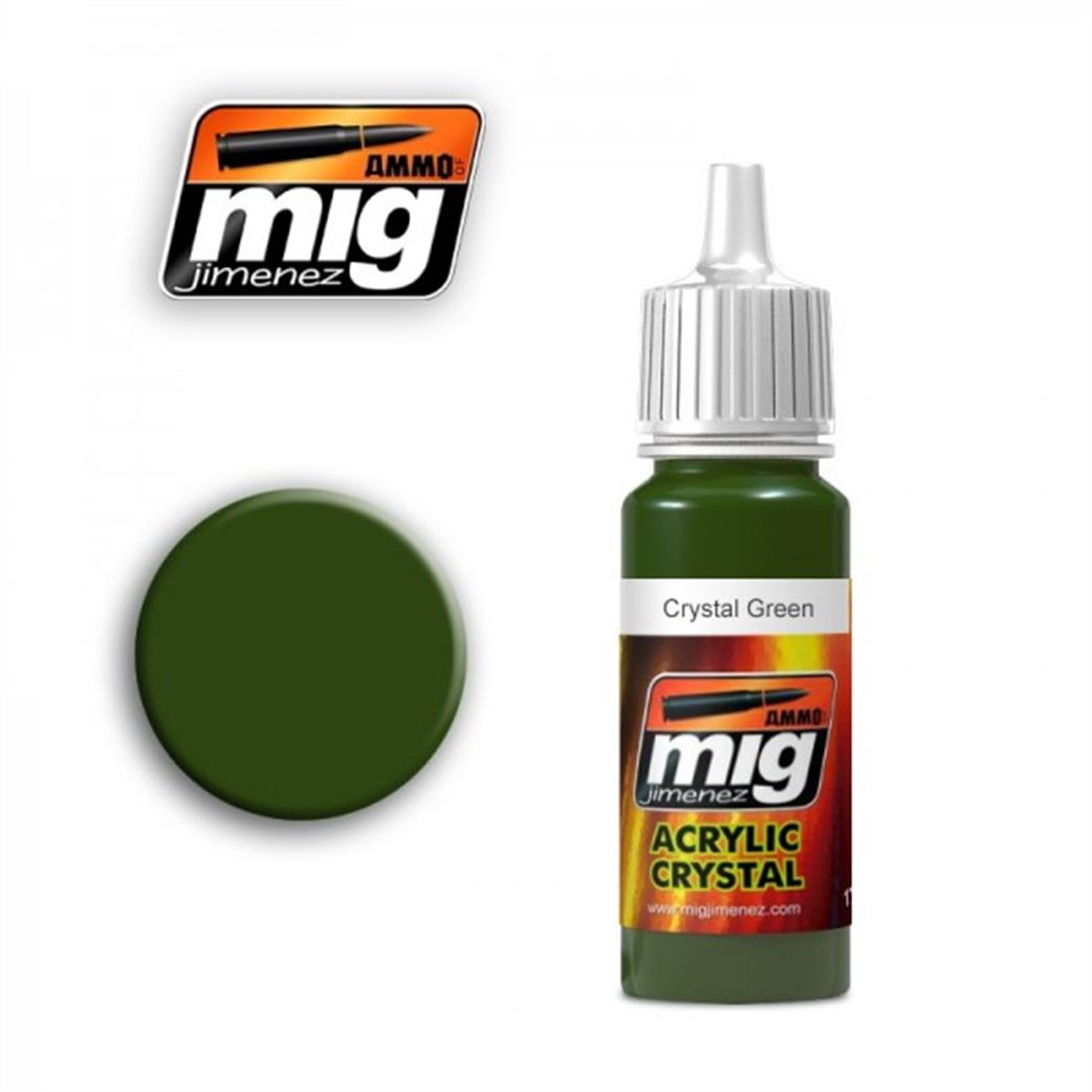 Ammo of Mig Jimenez  A.MIG-092 092 Crystal Green Acrylic Paint