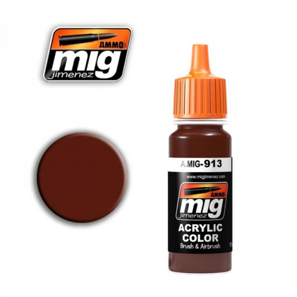 Ammo of Mig Jimenez A.MIG-913 913 Red Brown Base Paint