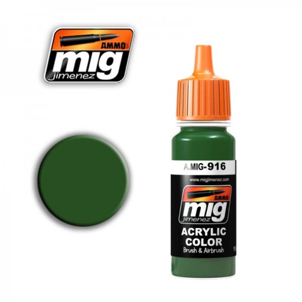 Ammo of Mig Jimenez  A.MIG-916 916 Green Base Paint