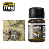 MIG Productions 1201 Enamel Streaking Effect - Afrika Korps VehiclesEnamel Streaking Effect 35ml JarGrimy grey coloured effect suitable for creating streaks of dirt over sand and light coloured vehicles.