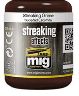 MIG Productions 1203 Enamel Streaking Effect - GrimeCreate realistic dirt streaks and grime effects easily with this dirty grey colour. Apply lines from the upper part of plate and then fade with a clean brush moist with Enamel Thinner