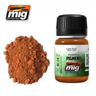 MIG Productions 3006 Weathering Pigment - Light RustWeathering Pigment 35ml Jar. Ideal for rusty vehicles, exhaust pipes etc.High Quality pigment, superfine and made from natural products for exclusive use in modelling. This colour is especially designed to make effects to your models using the techniques that Mig Jimenez created more than a decade ago