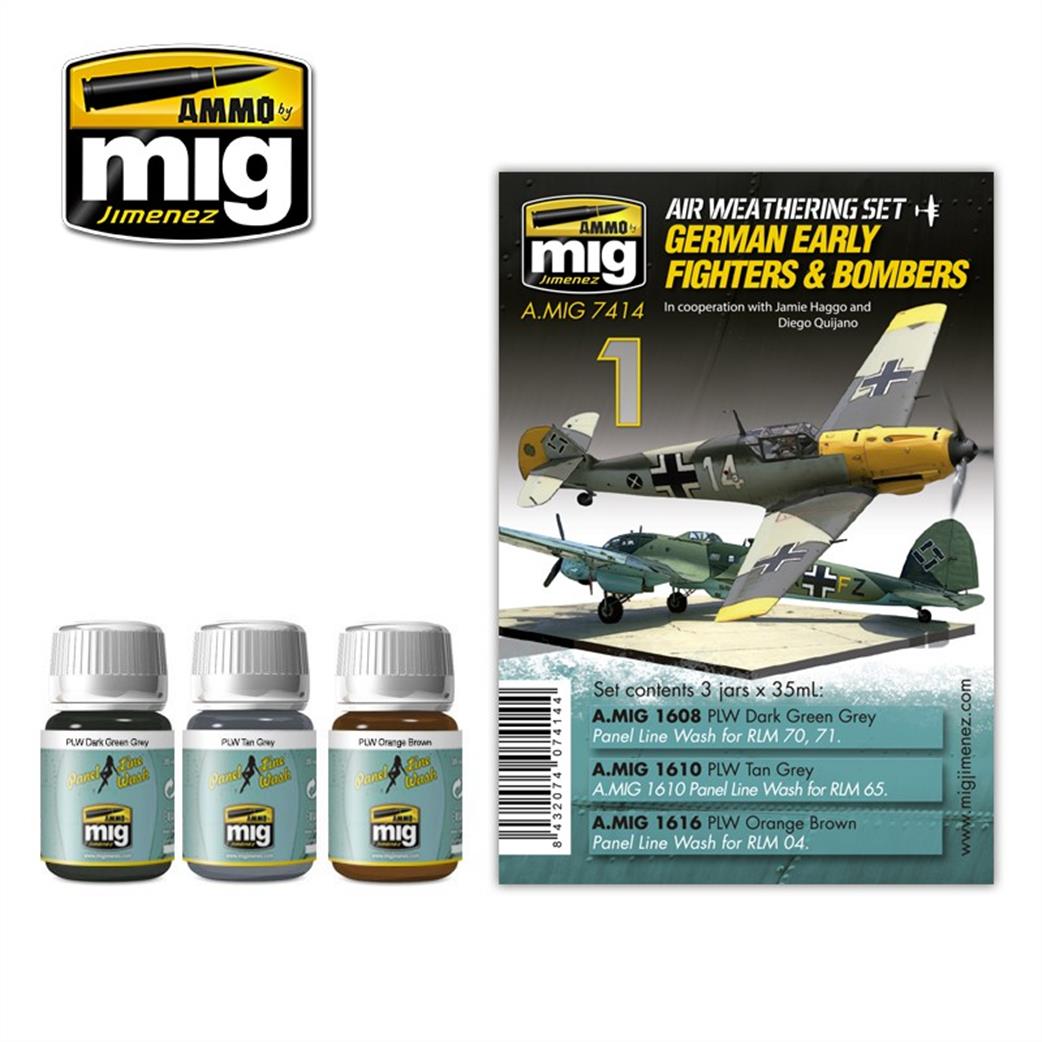 Ammo of Mig Jimenez  A.MIG-7414 German Early Fighters & Bombers Air Weathering Set