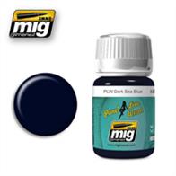 MIG Productions 1603 Enamel Panel Line Wash - Dark Sea BlueEnamel Panel Line Wash 35ml JarWash for WW2 US aircraft in the Pacific theatre of operations.