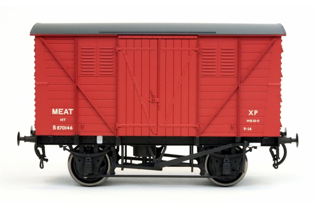 Dapol O Gauge 7F-054-002 BR 12 Ton Ventilated Meat Van B870146 Diagram 1/250 Passenger Crimson RTR