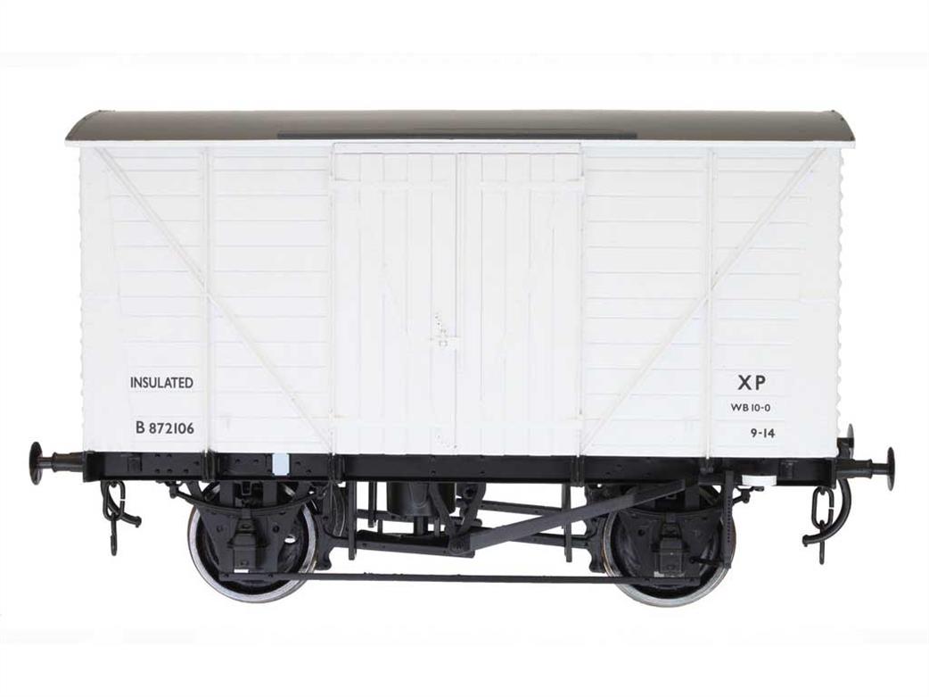 Dapol O Gauge 7F-057-006 BR B872106 Diagram 1/251 12-Ton Insulated Meat Van White Livery RTR