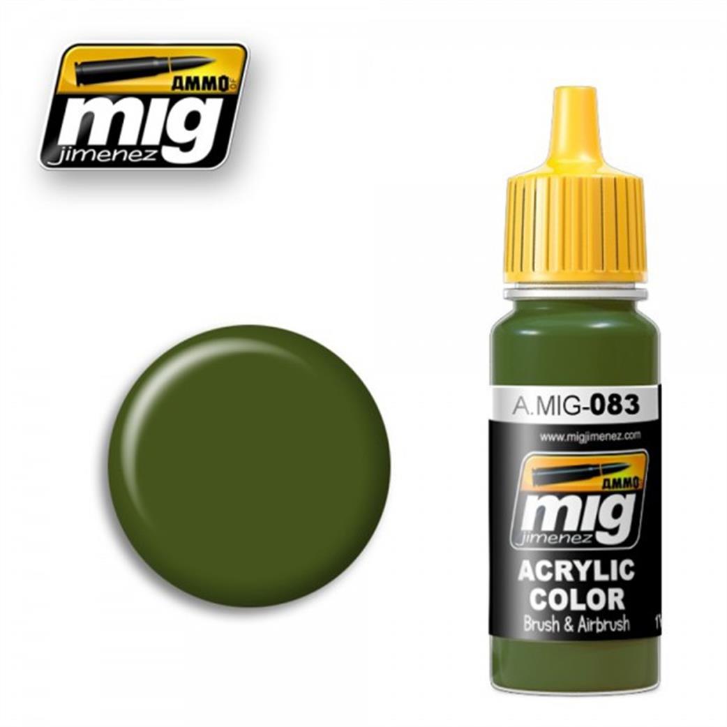 Ammo of Mig Jimenez  A.MIG-083 083 Zashchitniy Zeleno Acrylic Paint