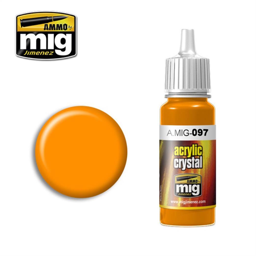 Ammo of Mig Jimenez  A.MIG-097 097 Crystal Orange Acrylic Paint