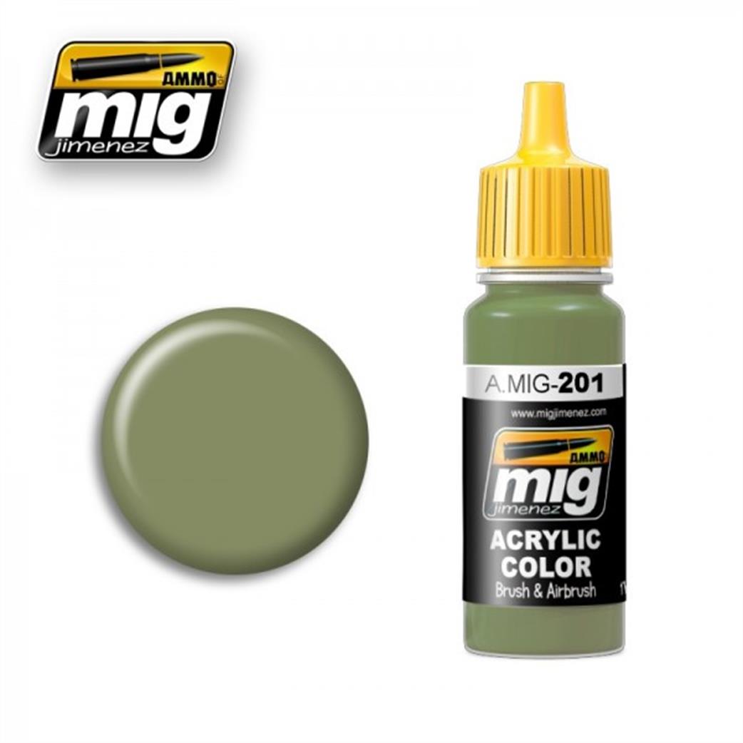 Ammo of Mig Jimenez  A.MIG-201 201 Light Grey Green Acrylic Color Paint