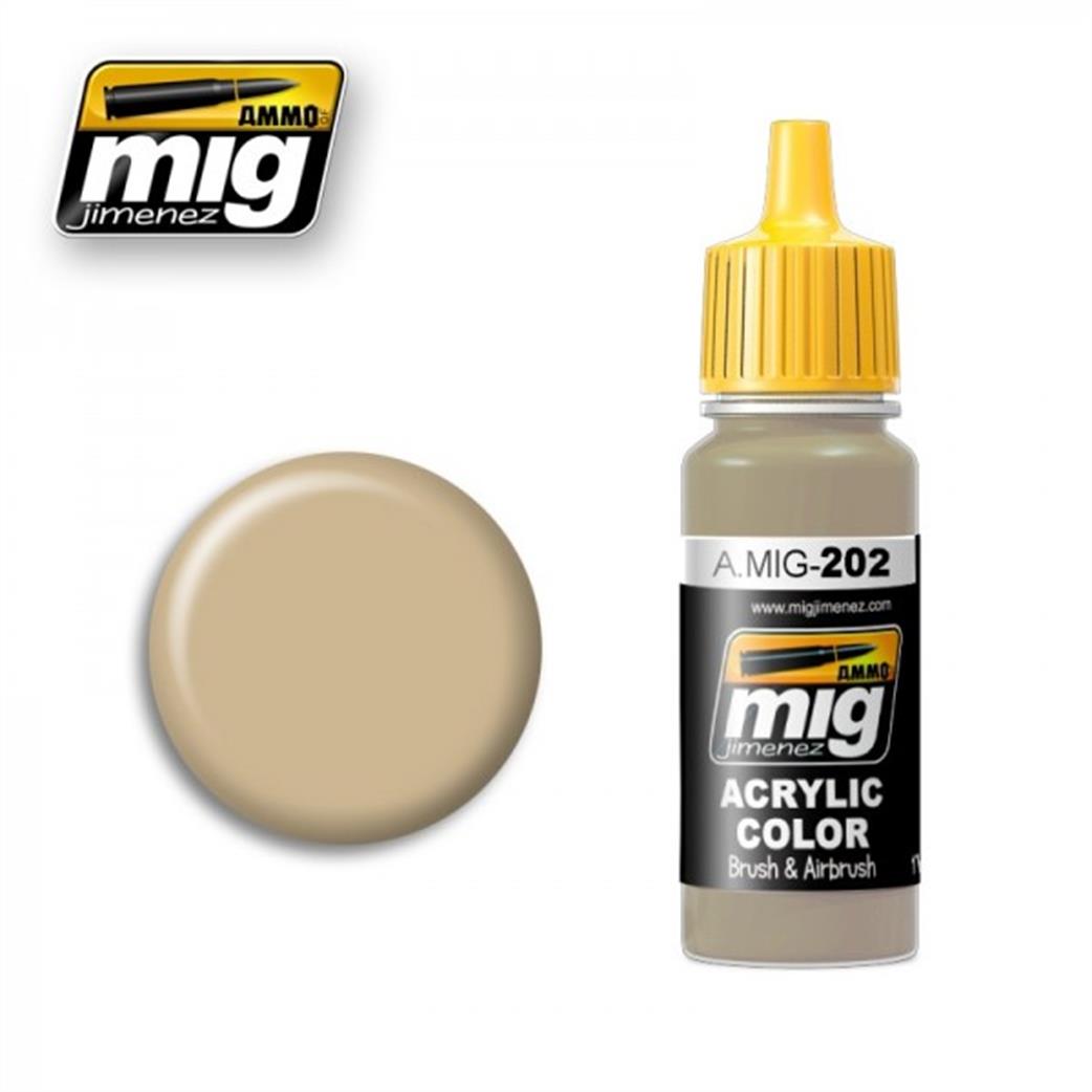 Ammo of Mig Jimenez  A.MIG-202 202 Tan Acrylic Color Paint