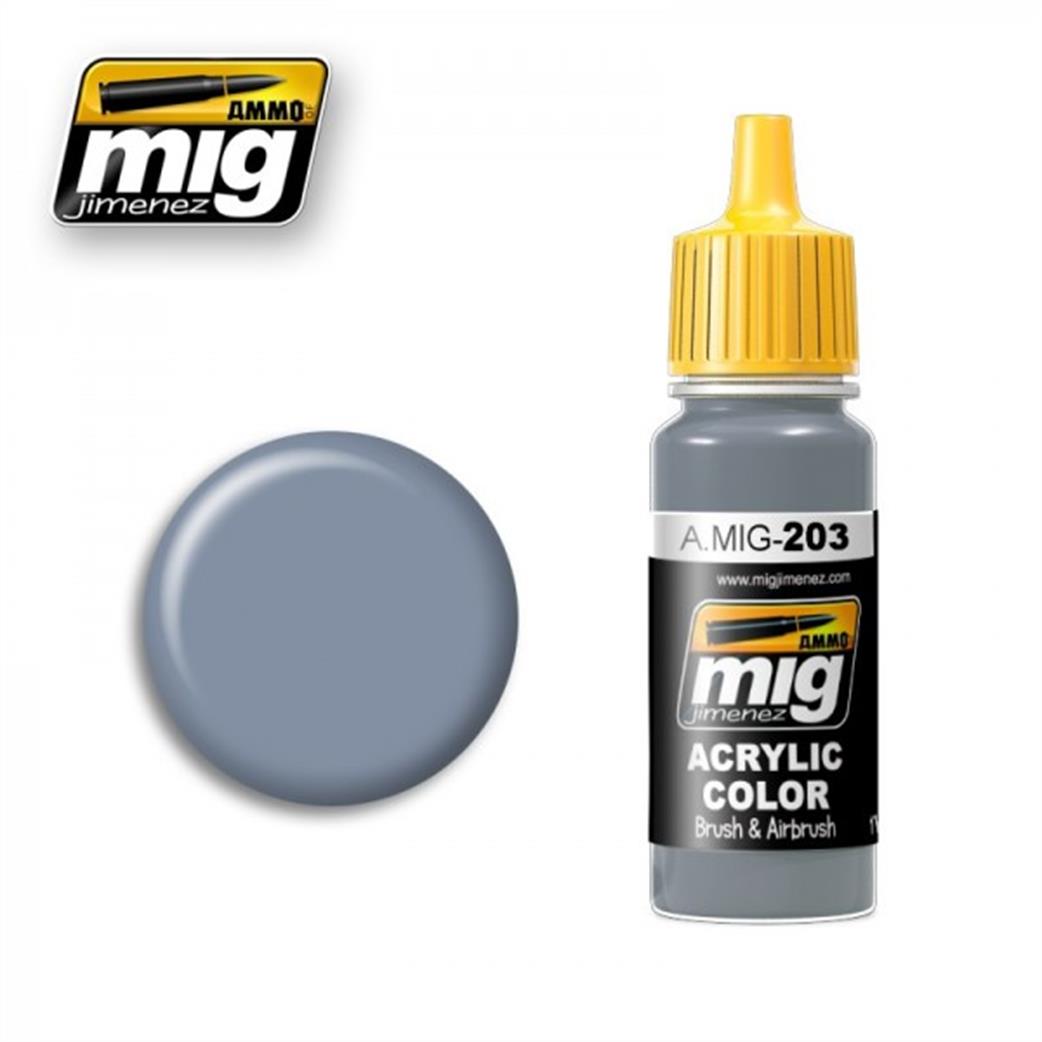Ammo of Mig Jimenez  A.MIG-203 203 Light Compass Ghost Grey Acrylic Color Paint
