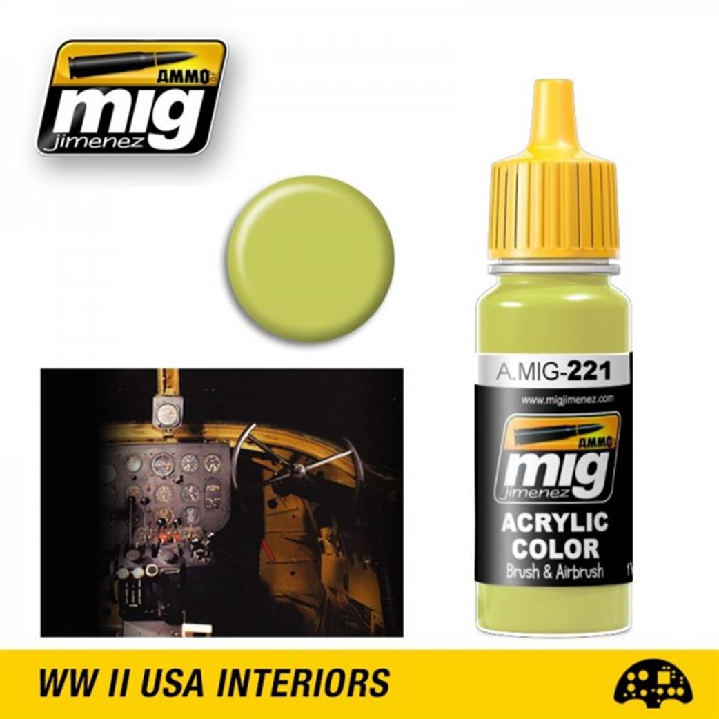 Ammo of Mig Jimenez  A.MIG-220 220 Zinc Chromate Green Acrylic Color Paint