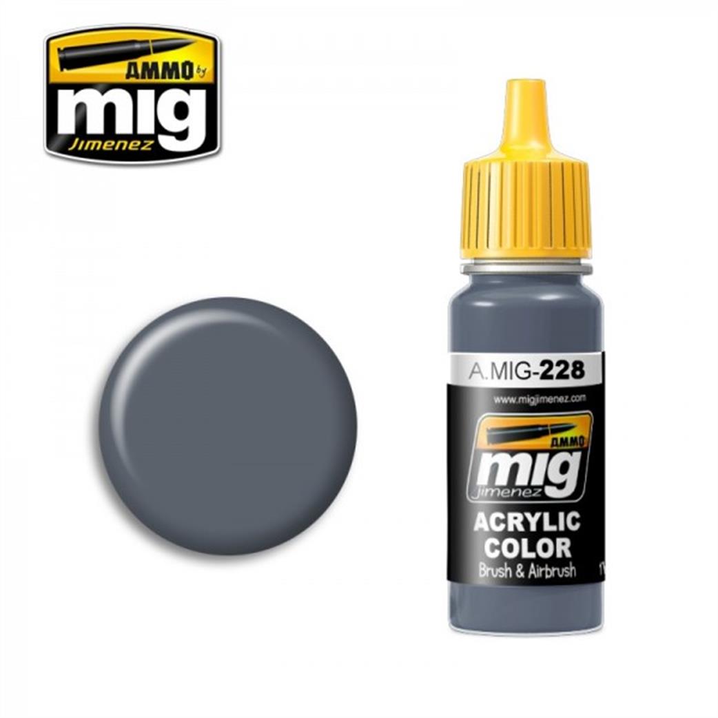 Ammo of Mig Jimenez A.MIG-228 228 Intermediate Blue Acrylic Color Paint