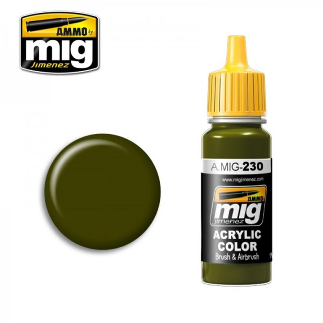 Ammo of Mig Jimenez  A.MIG-230 230 Camo Green Acrylic Color Paint