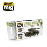 MIG Productions 7170 Sherman Tanks Vol 2 (European Operations) Weathering SetSet of 6 Jars of 17ml accurate colours for painting Sherman tanks operated in the European Theatre of Operations in WW2