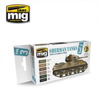 MIG Productions 7171 Sherman Tanks Vol 3 (US Marine Corps) Weathering SetSet of accurate colours for painting Sherman tanks operated by the US Marine Corps in WW26 Jars - 17mlWith this set modellers can paint vehicles without complex mixtures or hours of research.All products are acrylic and are formulated for maximum performance both with brush or airbrush and the Scale Effect Reduction allowing users to apply the correct colour to their model. Water soluble, oderless and non-toxic. Shake well before use. We recommend MIG-2000 Acrylic Thinner for correct thinning. Dries completely in 24 hours.