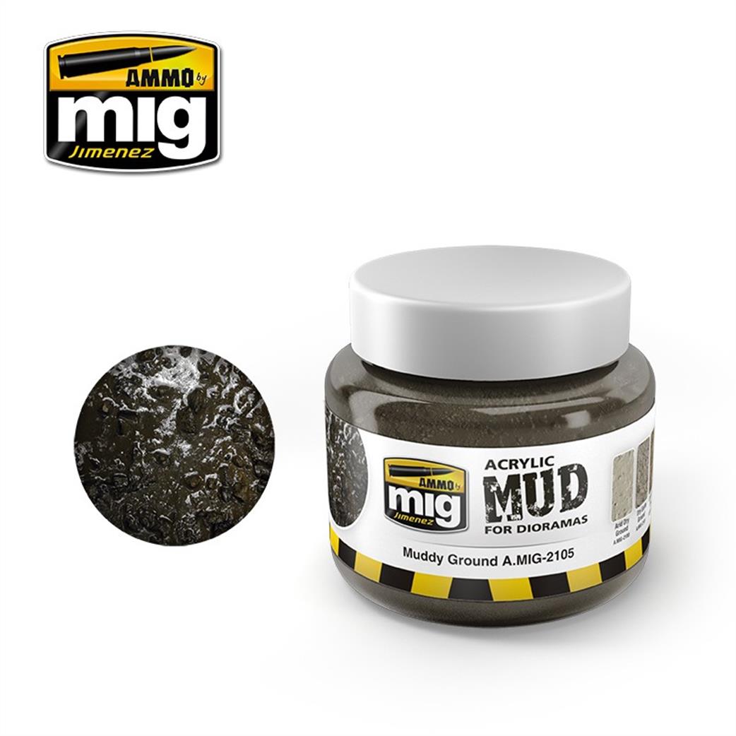Ammo of Mig Jimenez  A.MIG-2105 Mud Muddy Ground Acrylic Mud 250ml pot