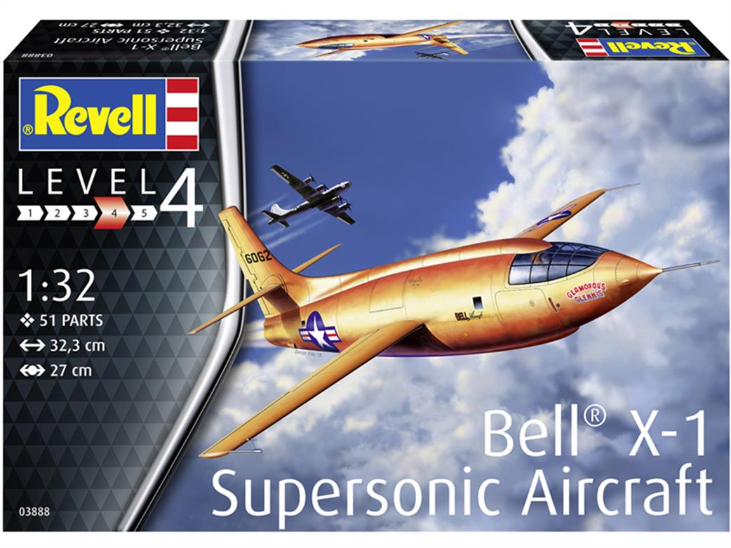 Revell 03888 Bell X-1 First Supersonic Aircraft Model Kit 1/32