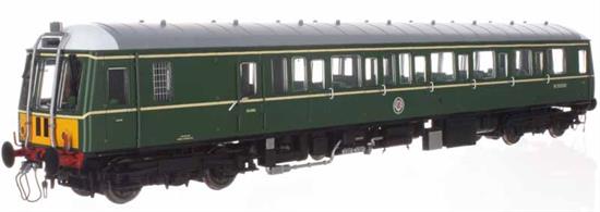 A highly detailed O gauge model of the Gloucester RCW built single car BR class 122 diesel multiple unit trains. 20 of these double-ended single car units were built in 1958 for branch lines with light off-peak traffic and frequent shuttle services services. Initially allocated to the Western region the class later dispersed across the country, The cars proved very flexible, being able to operate in multiple with other DMUs to add capacity as a substitute for a motor car and towards the end of their service many were used for driver route learning/refresher duties. 8 units have been preserved.Model finished as car number 55006 in BR DMU green livery with small warning panels.