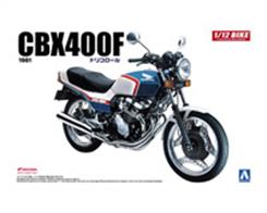 Aoshima 05297 1/12 Scale Honda CBX400F Tri-Colour Motorcycle Kit