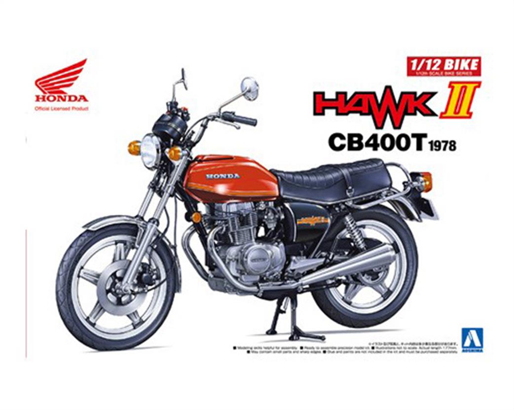 Aoshima 06304 Honda Hawk II CB400T 1978 Motorcycle Kit 1/12
