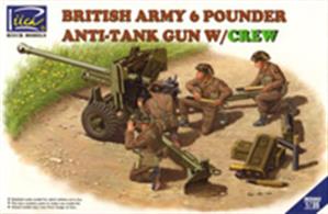 Riich Models RV35042 1/35 Scale British Army 6 Pounder Infantry Anti-tank Gun with CrewThe kit has finely moulded plastic components. Decals and full instructions are included.Glue and paints are required