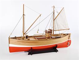 Fifie is a  detailed large scale wood kit of a Scottish motor fishing vessel to a traditional design used for Herring fishing. The kit has been designed for a motor and radio gear to be fitted for radio control sailing.Completed length 700mm / 27½in (approx). Model Ship World review of this kit.