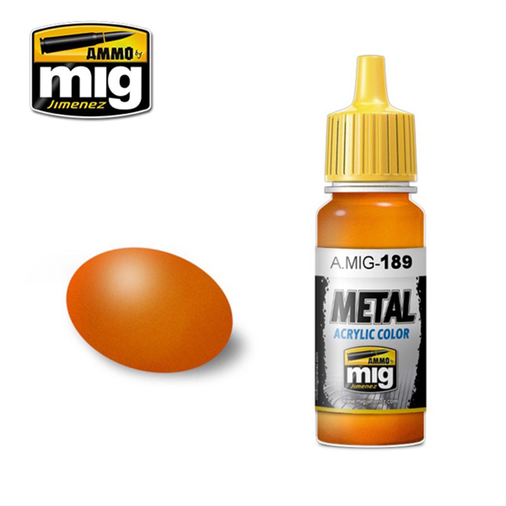 Ammo of Mig Jimenez  A.MIG-189 189 Metallic Orange acrylic paint