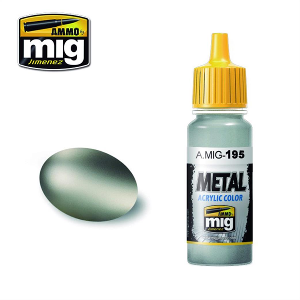 Ammo of Mig Jimenez A.MIG-195 195 Metallic Silver acrylic paint
