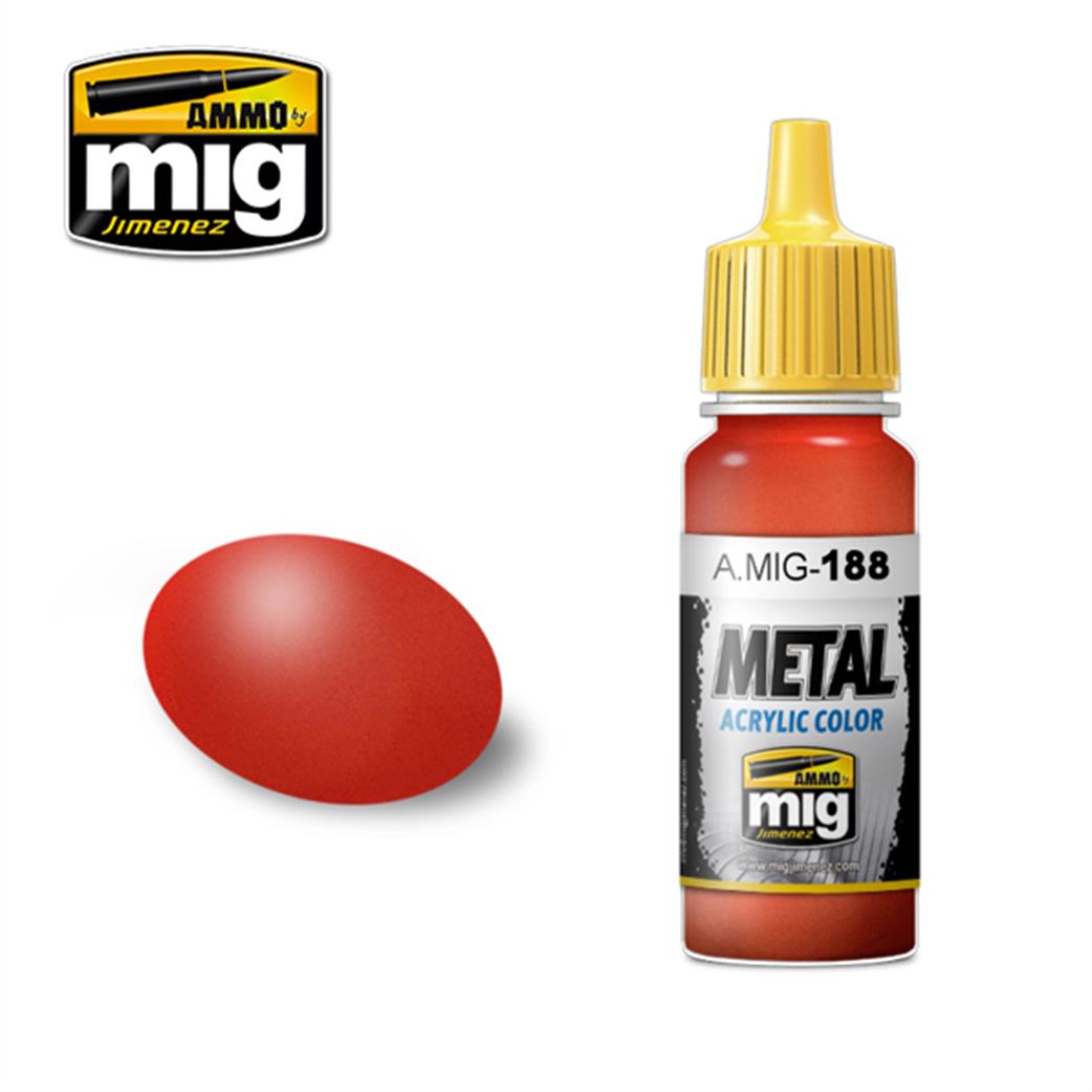 Ammo of Mig Jimenez  A.MIG-188 188 Metallic Red acrylic paint