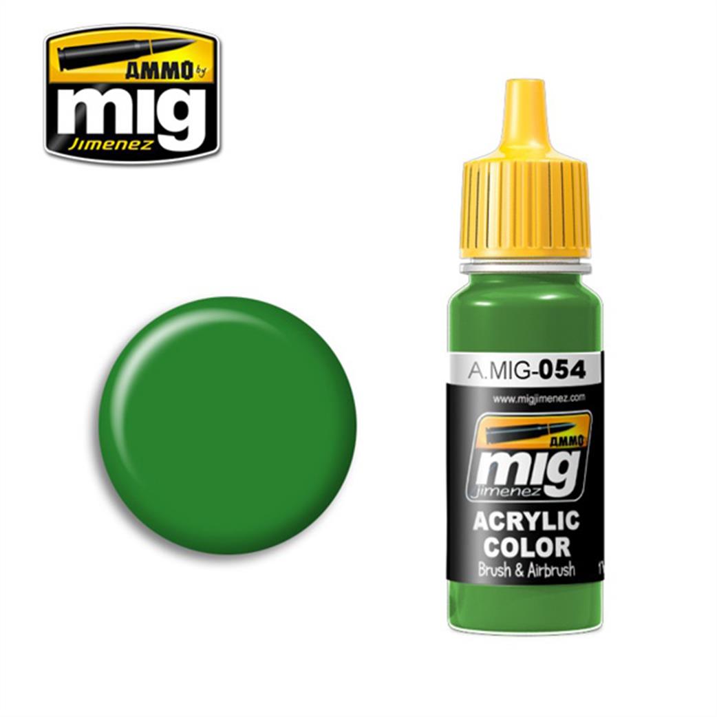 Ammo of Mig Jimenez  A.MIG-054 054 Signal Green Acrylic Paint