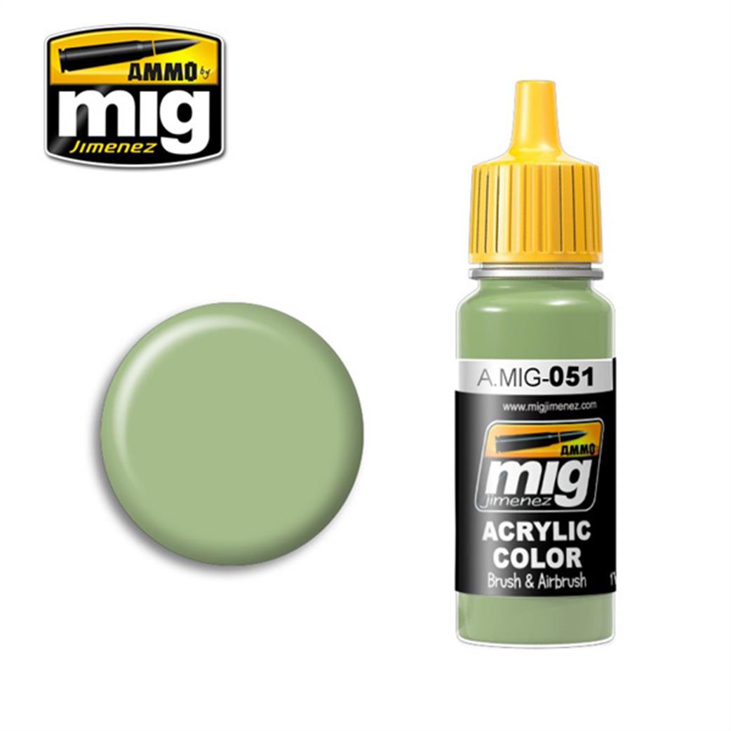 Ammo of Mig Jimenez  A.MIG-051 051 Medium Light Green Acrylic Paint