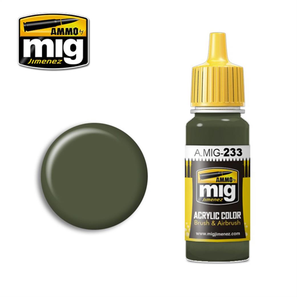 Ammo of Mig Jimenez A.MIG-233 233 RLM71 Dungelgrun acrylic paint