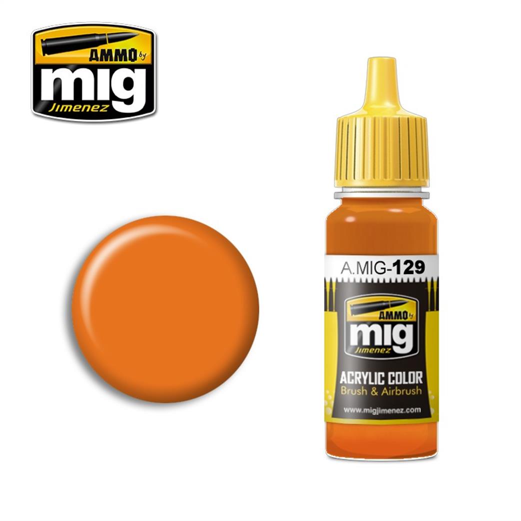 Ammo of Mig Jimenez A.MIG-129 129 Orange Acrylic Color Paint