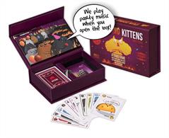 A special edition of the anarchic card game! Features select cards from both Exploding Kittens and Imploding Kittens and includes a new mechanism for balancing the game to the number of players in your party. Box plays party music when opened!