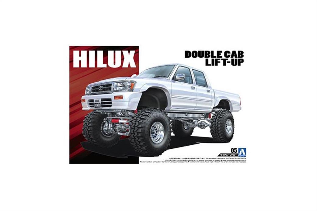 Aoshima 1/24 06131 Toyota Hilux Double Cab Lift Up Pick Up Truck Kit