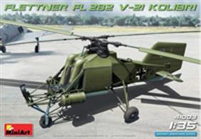41001 is the first 1/35th scale plastic kit in a new series of the German FL 282 V-6 Kolibri Helicopter