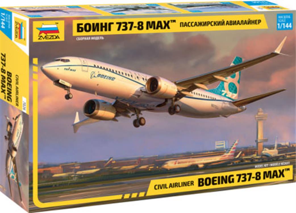 Zvezda 1/144 7026 Boeing 737 Max 8 Airliner Kit