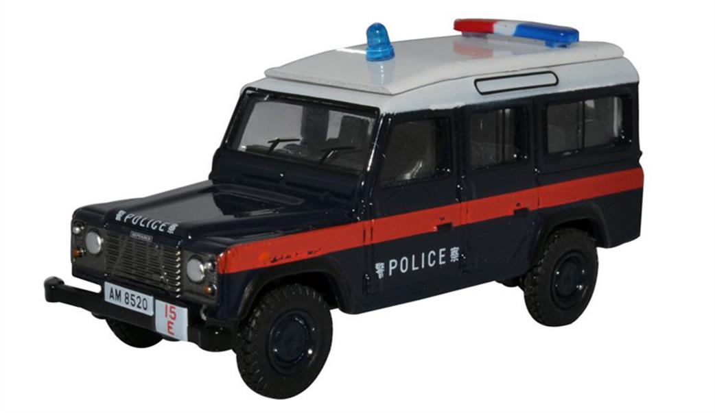 Oxford Diecast 1/76 76DEF016 Land Rover Defender LWB Station Wagon Hong Kong Police