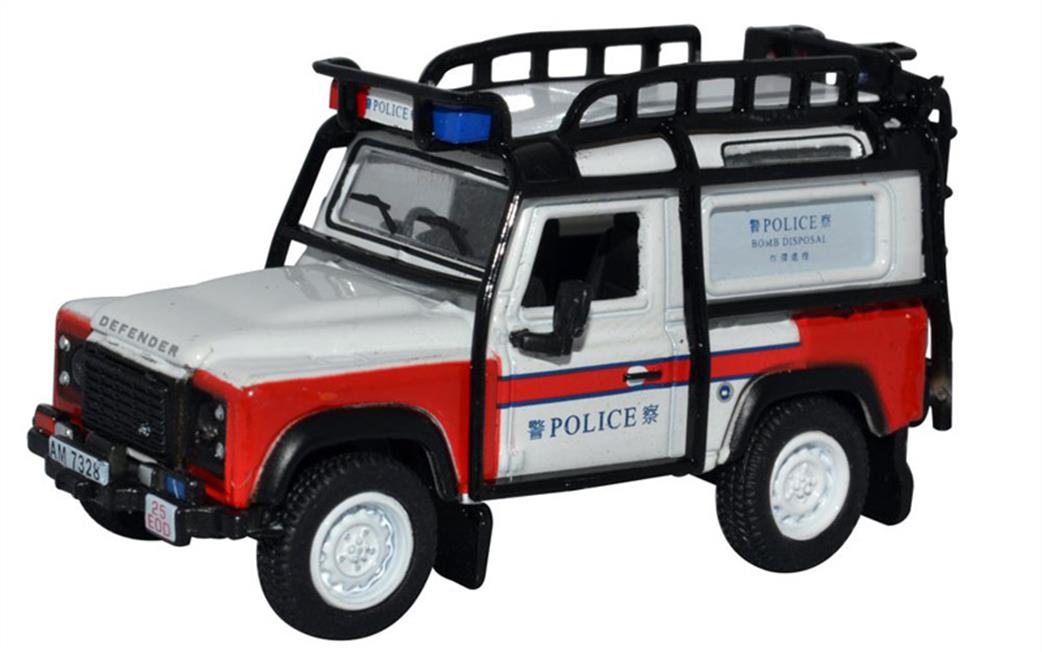 Oxford Diecast 76LRDF011 Land Rover Defender 90 Station Wagon Hong Kong Police 1/76