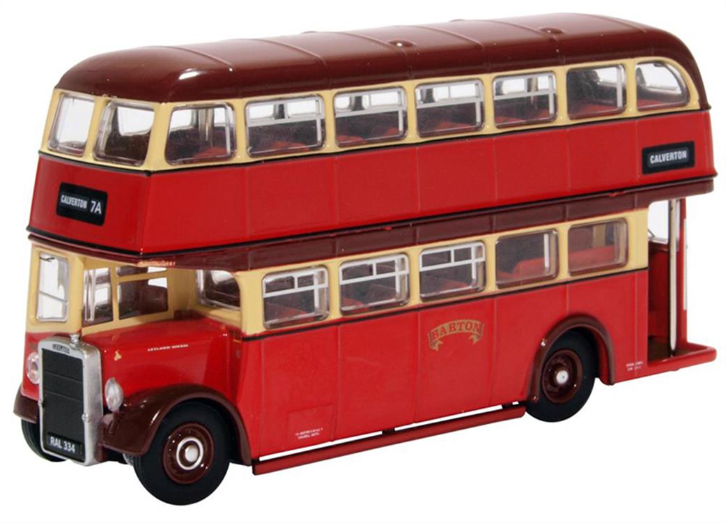 Oxford Diecast 1/76 76PD2007 Leyland PD2/12 Barton Bus Model