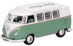 Oxford Diecast 76VWS002 VW T1 Camper Turquoise/White