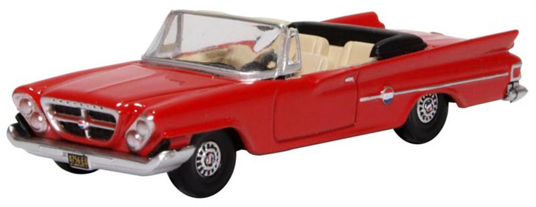 Oxford Diecast 1/87 87CC61001 Chrysler 300 Convertible 1961 Open Roof Mardi Gras Red