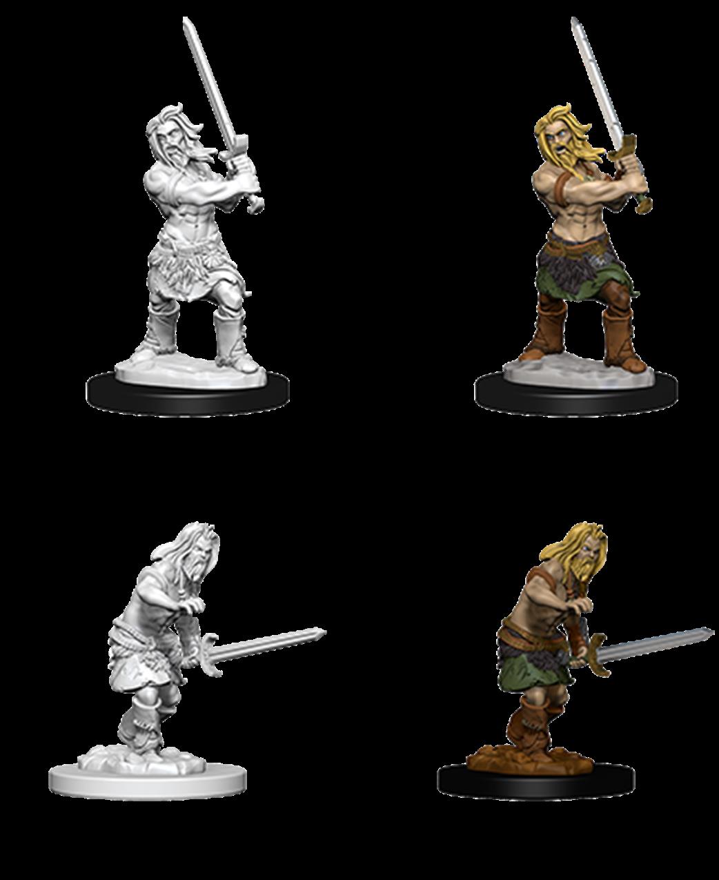 Wizkids  73413 Male Human Barbarian: Pathfinder Deep Cuts Unpainted Miniatures
