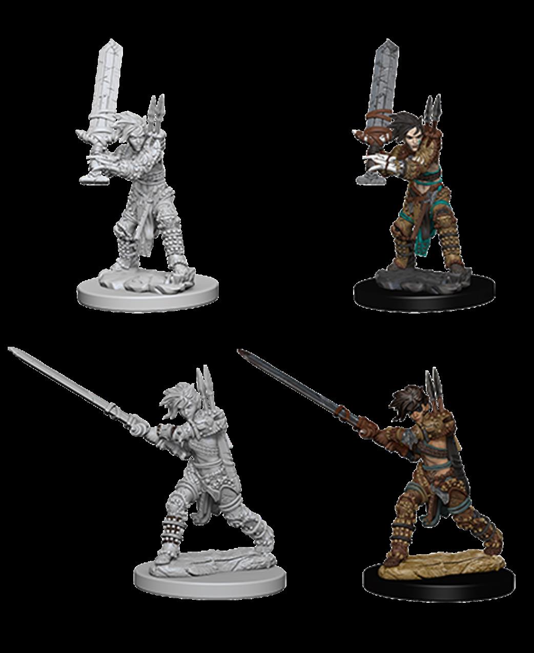 Wizkids  73414 Female Human Barbarian: Pathfinder Deep Cuts Unpainted Miniatures