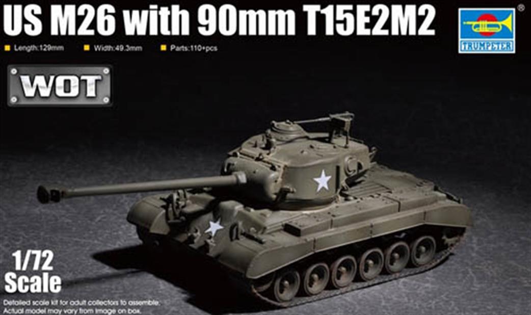 Trumpeter 1/72 07170 US M26 with 90mm T15E2M2 Tank kit