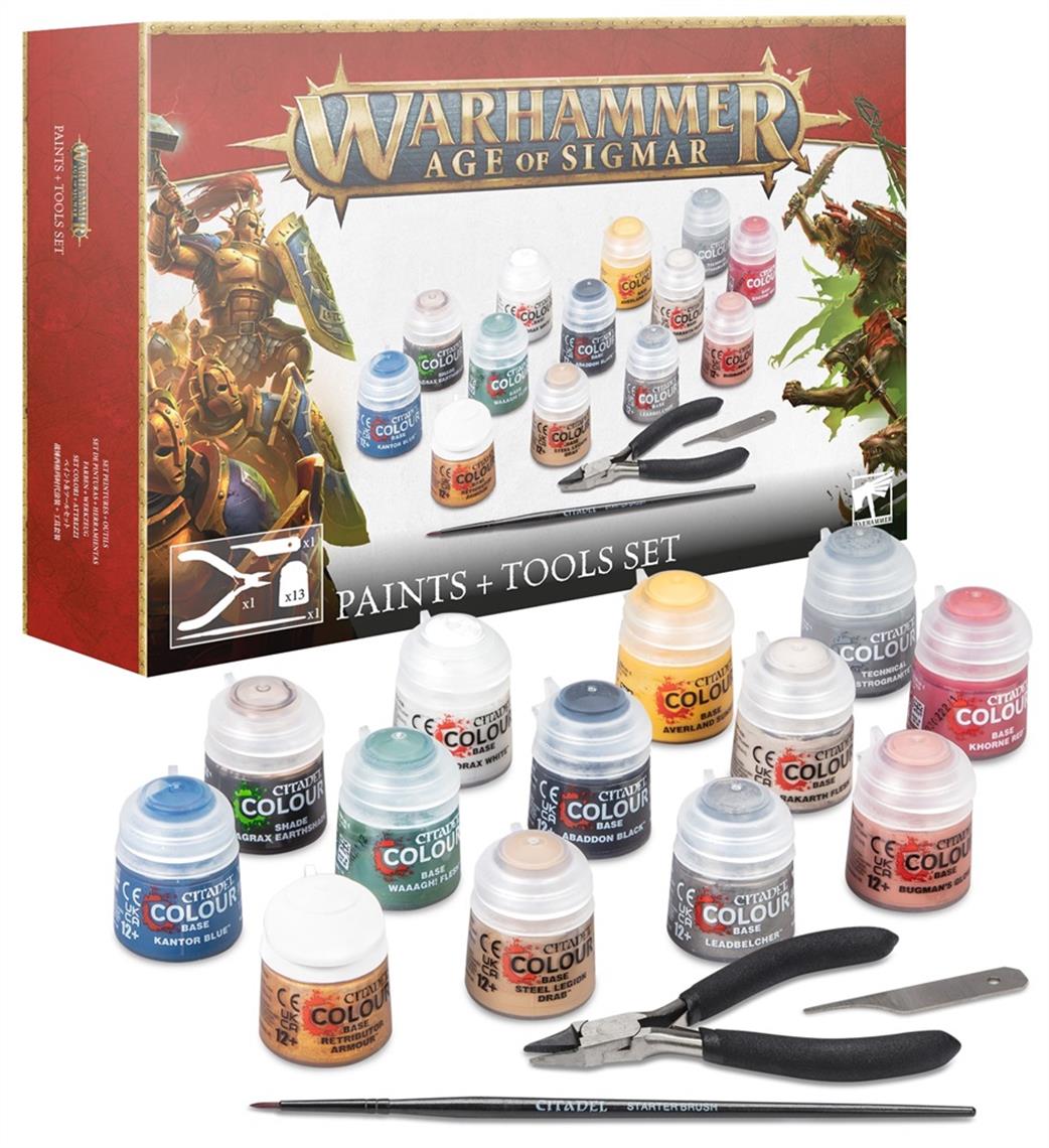 Games Workshop 80-17 Age of Sigmar Paints & Tools Set