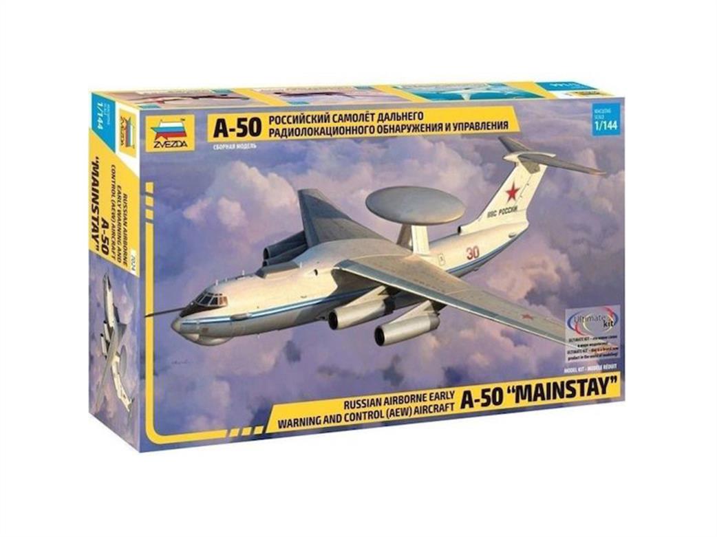 Zvezda 1/144 7024 Russian A-50 Mainstay Airbourne Early Warning & Control AEW Aircraft Kit