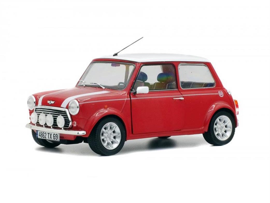 Solido 1/18 S1800602 Mini Cooper Sport 1997 Red with White Stripes