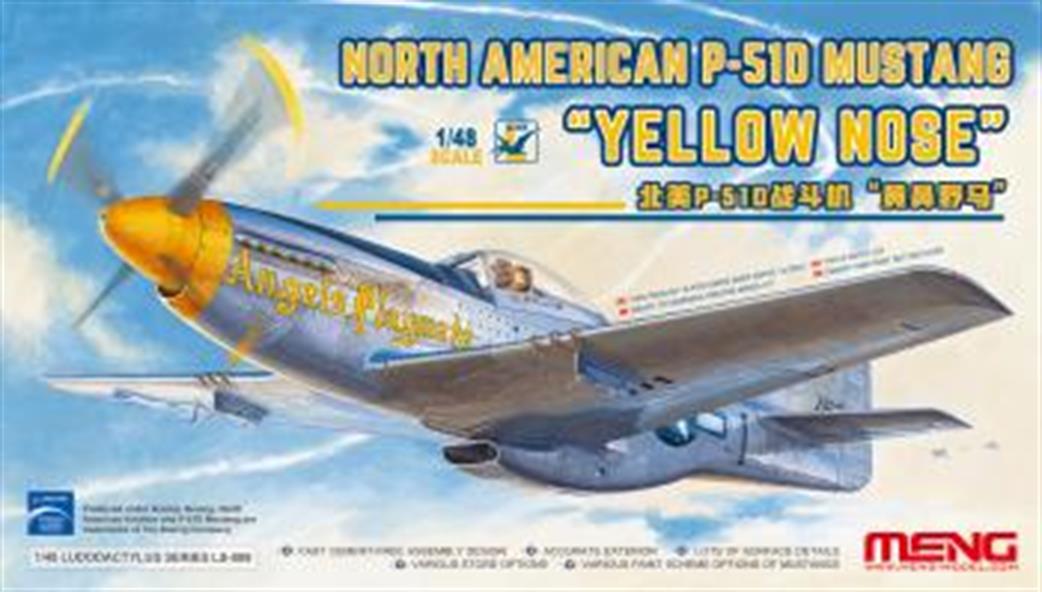 Meng LS-009 P-51D Mustang Yellow Nose USAF Fighter Plane Plastic Kit 1/48